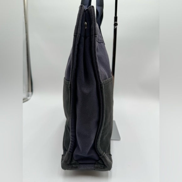 Hermes-Authentic- 2 Tone Large Canvas Tote Blue / Gray / Black - Picture 6 of 16